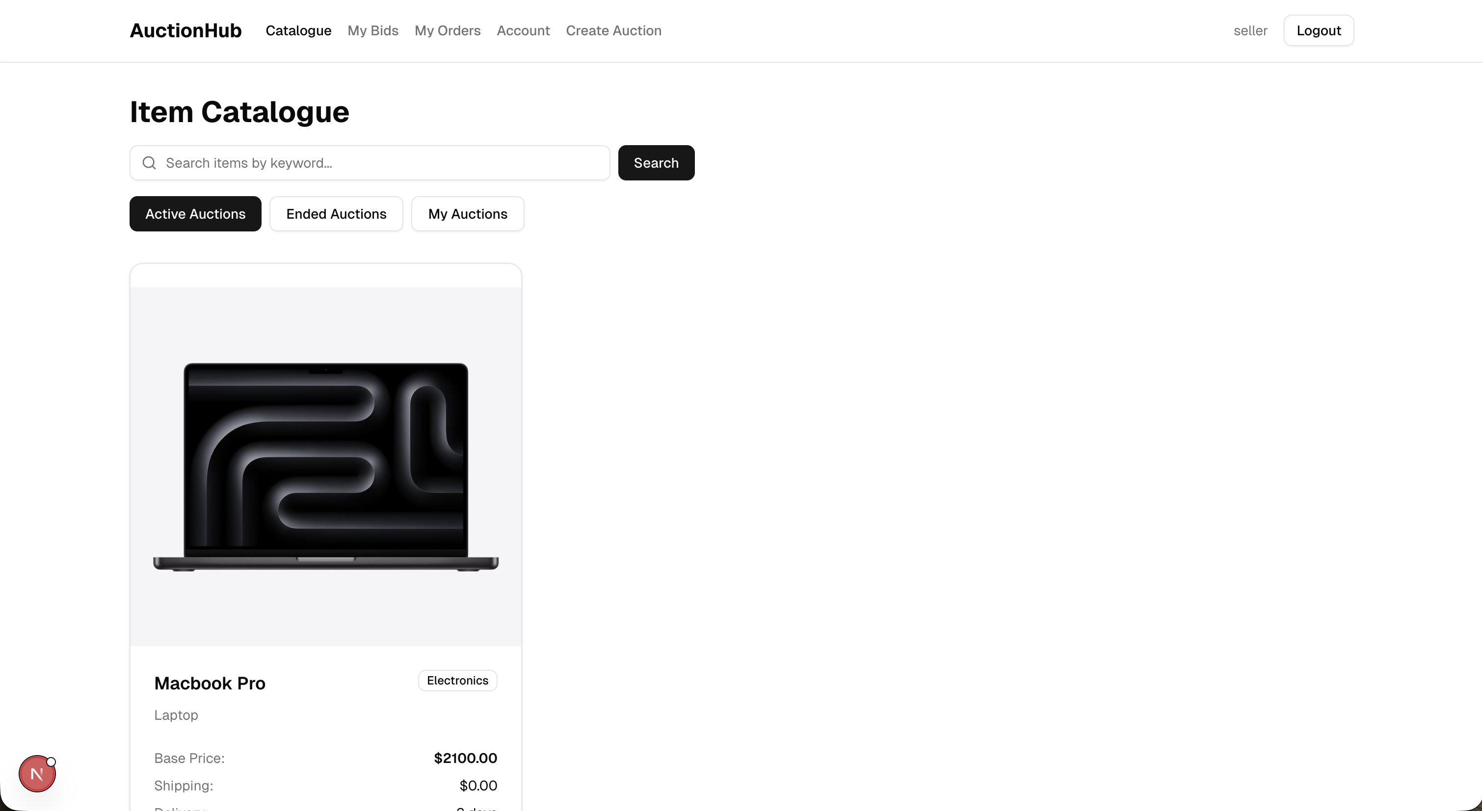 Auction E-commerce System